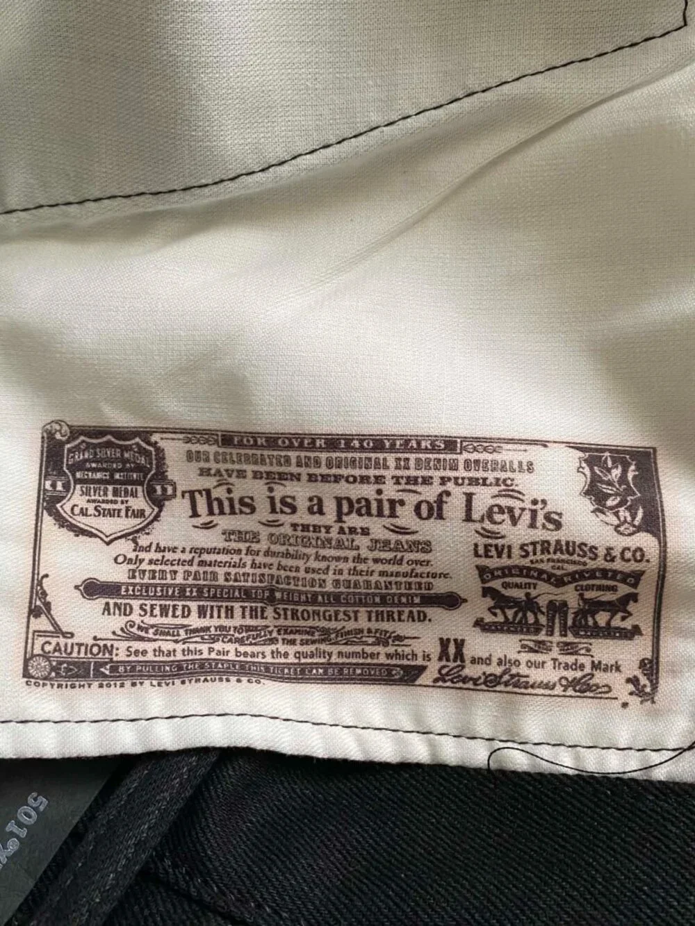 Levi's 501XX Original Shrink-To-Fit Black Jeans Men's 40x32 NWT